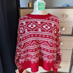 AE Red Fair Isle Sweater